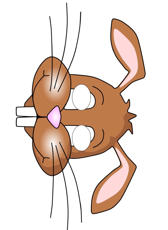 çocuklar için hazır kağıttan Tavşan maskesi şablonu